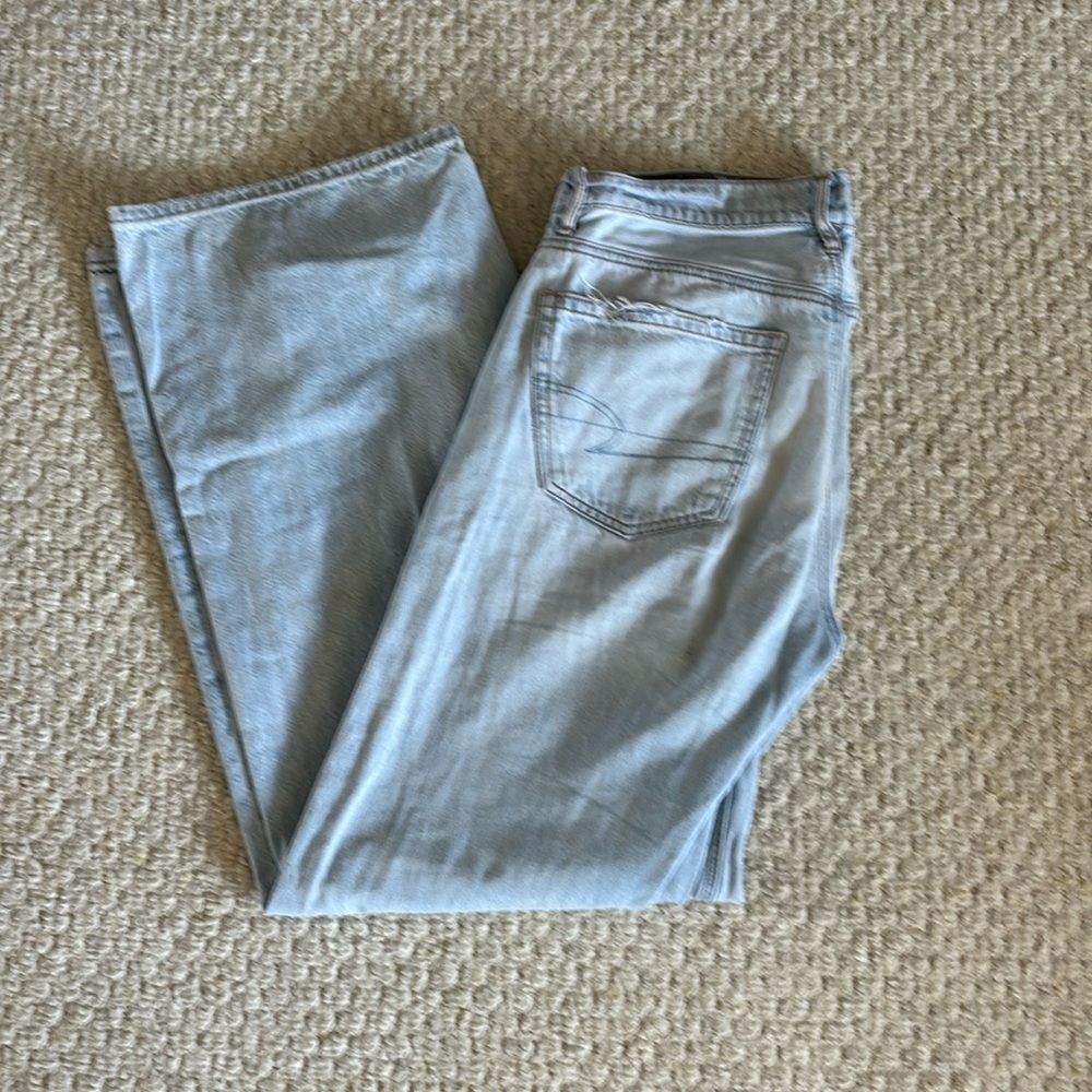 straight leg low wasted jeans